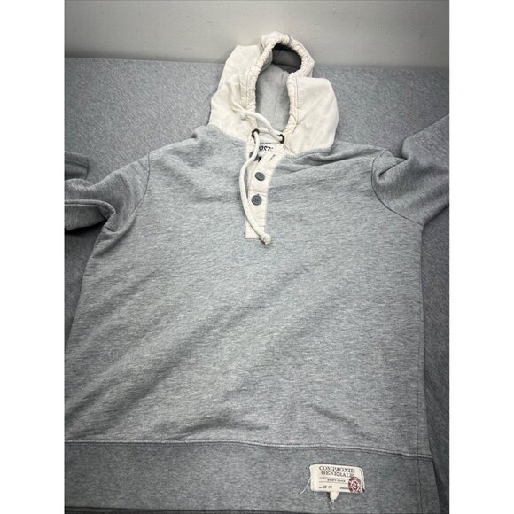 Aeropostale Gray Mens Medium Hoodie Sweatshirt ButtonUp Neck Drawstring Y2K - Picture 9 of 9